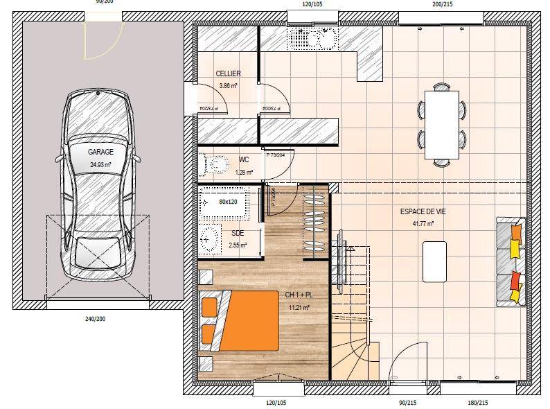 Programme terrain + maison à Verrières-en-Anjou en Maine-et-Loire (49) de 105 m² à vendre au prix de 275400€ - 4