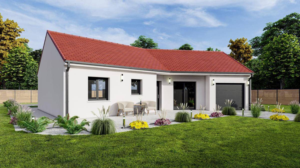 Programme terrain + maison à Saint-Gérand-le-Puy en Allier (03) de 88 m² à vendre au prix de 184580€ - 1