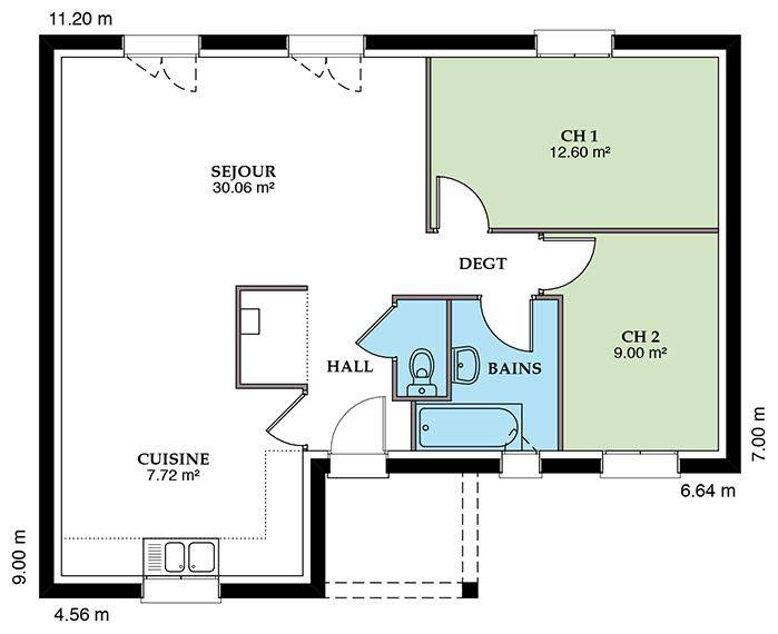 Programme terrain + maison à Mehun-sur-Yèvre en Cher (18) de 89 m² à vendre au prix de 177128€ - 3