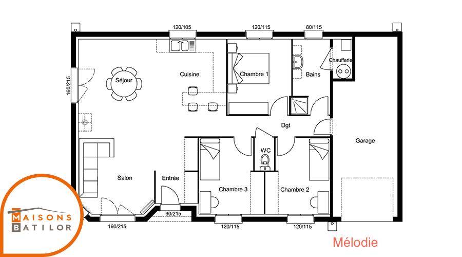 Programme terrain + maison à Bavilliers en Territoire de Belfort (90) de 91 m² à vendre au prix de 219950€ - 4