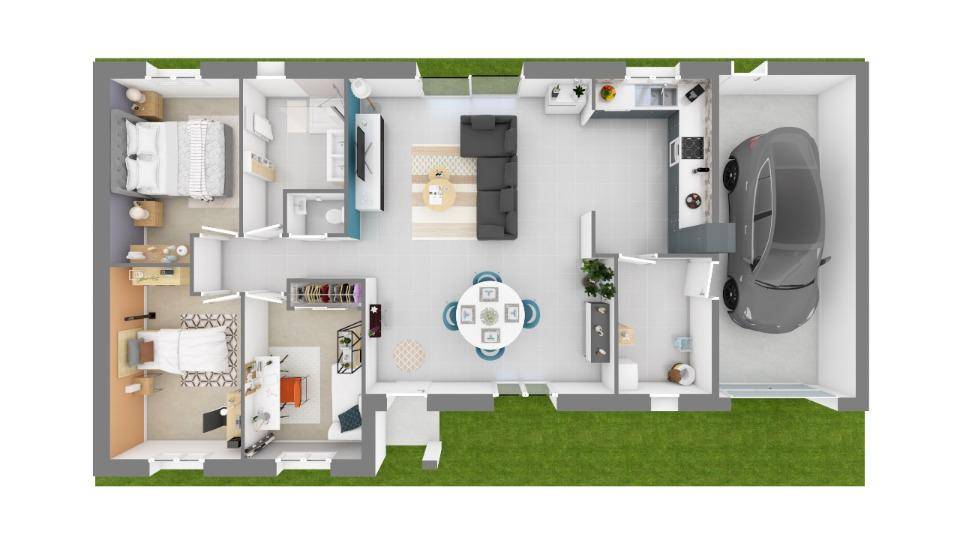 Programme terrain + maison à Écueillé en Indre (36) de 100 m² à vendre au prix de 193190€ - 2