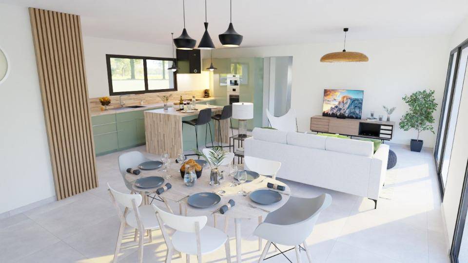 Programme terrain + maison à Vallon-Pont-d'Arc en Ardèche (07) de 107 m² à vendre au prix de 309600€ - 3