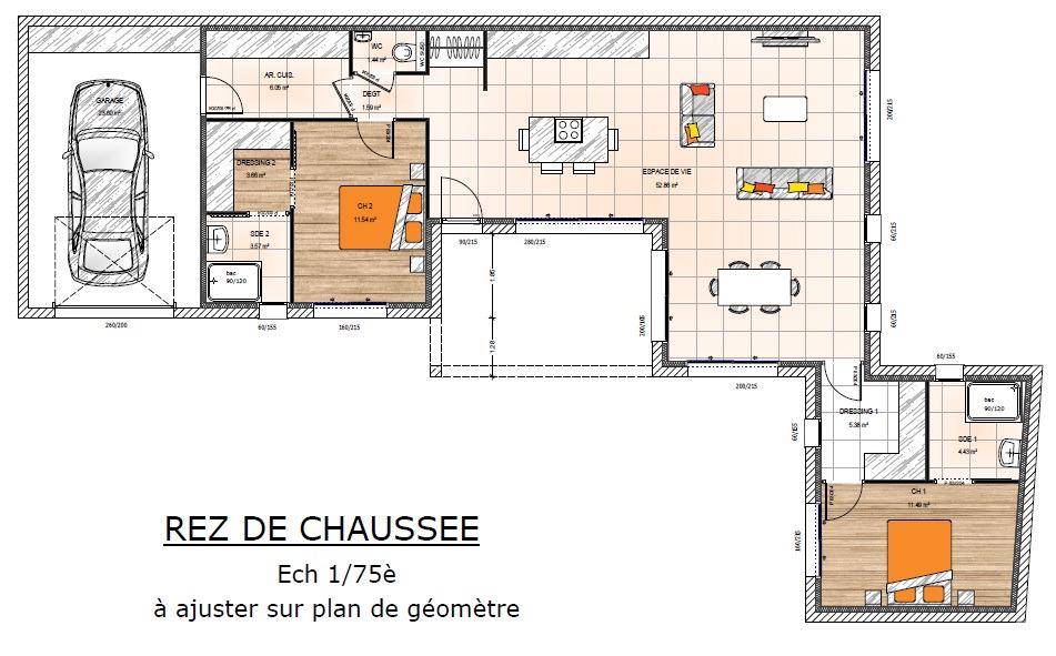 Programme terrain + maison à Cholet en Maine-et-Loire (49) de 102 m² à vendre au prix de 324000€ - 4