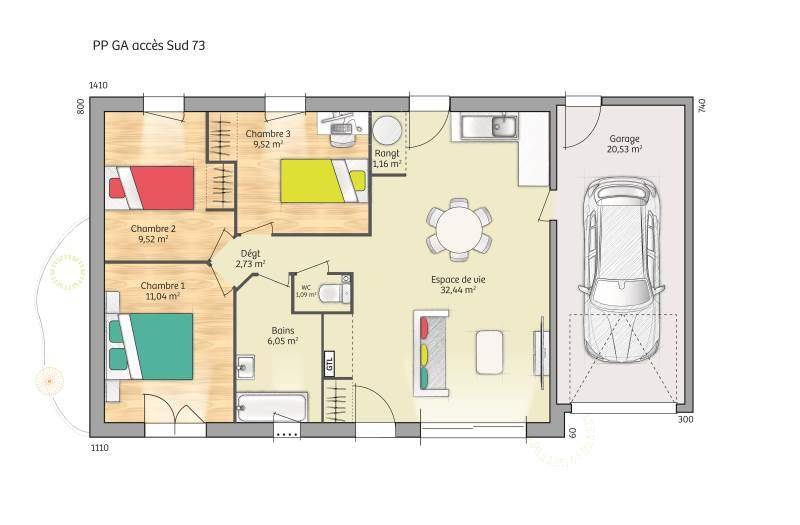 Programme terrain + maison à Vexin-sur-Epte en Eure (27) de 73 m² à vendre au prix de 229000€ - 4