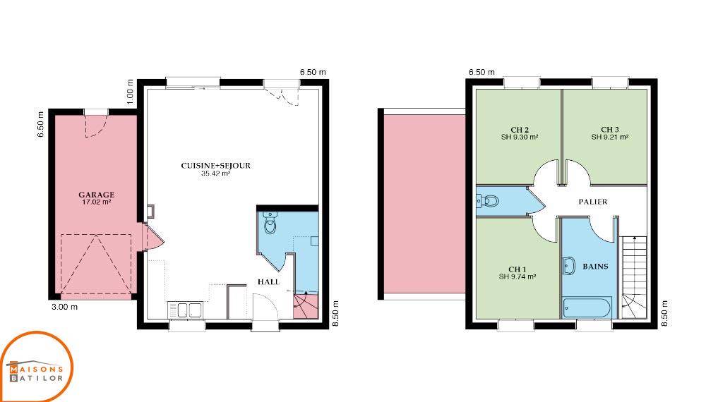 Programme terrain + maison à Beaune en Côte-d'Or (21) de 84 m² à vendre au prix de 243990€ - 4
