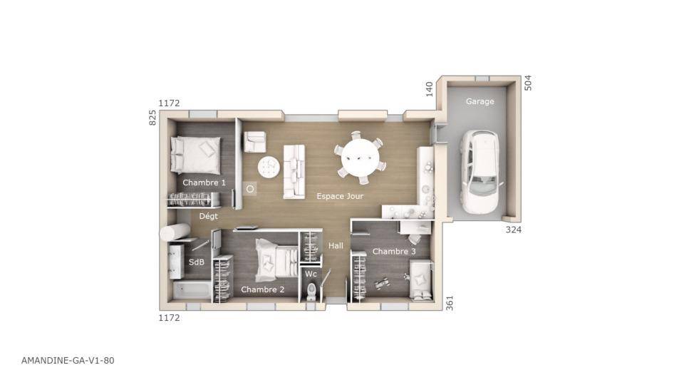 Programme terrain + maison à Congénies en Gard (30) de 80 m² à vendre au prix de 305900€ - 4