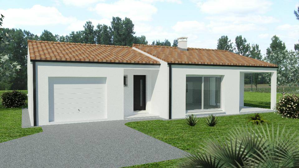 Programme terrain + maison à Échallat en Charente (16) de 68 m² à vendre au prix de 202000€ - 1