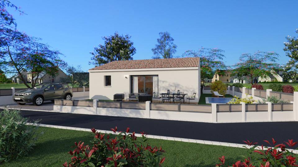 Programme terrain + maison à Aujargues en Gard (30) de 85 m² à vendre au prix de 273868€ - 1