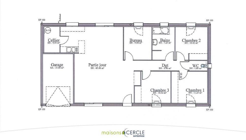 Programme terrain + maison à Estivareilles en Allier (03) de 105 m² à vendre au prix de 225000€ - 4