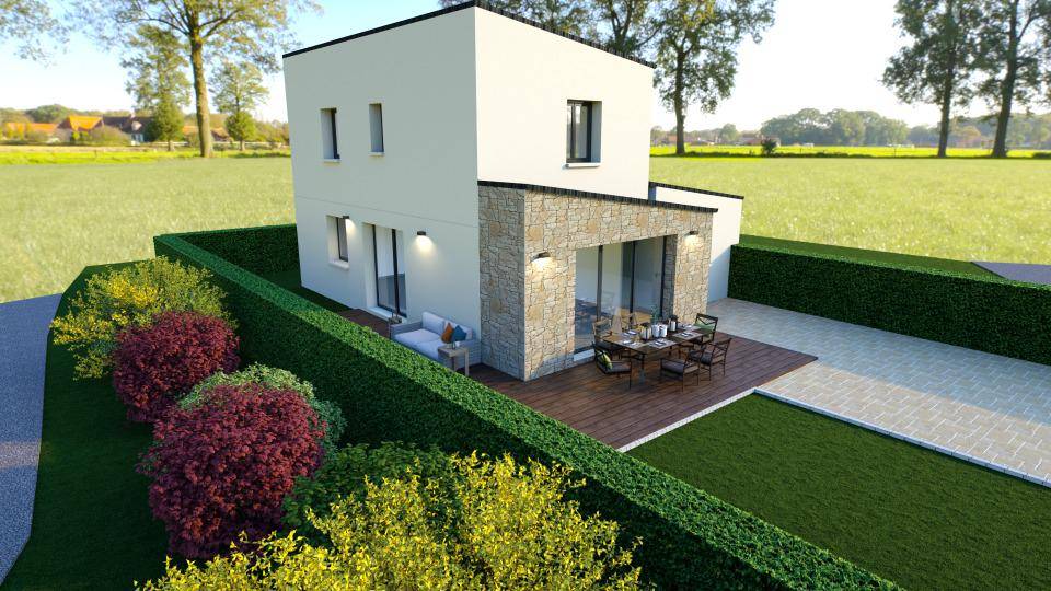 Programme terrain + maison à Port-en-Bessin-Huppain en Calvados (14) de 95 m² à vendre au prix de 263900€ - 2