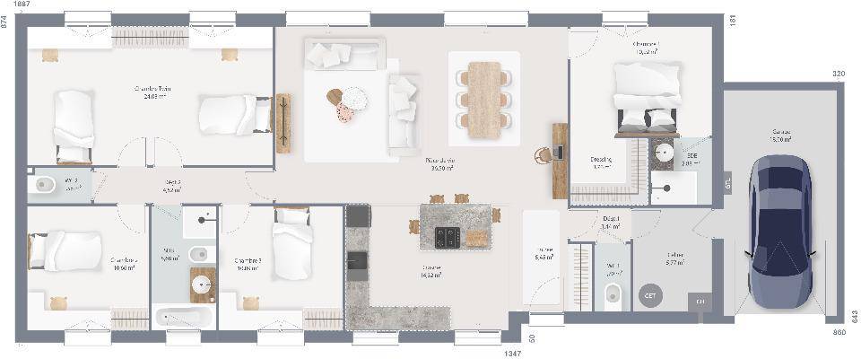 Programme terrain + maison à Bourg-le-Roi en Sarthe (72) de 140 m² à vendre au prix de 262000€ - 4