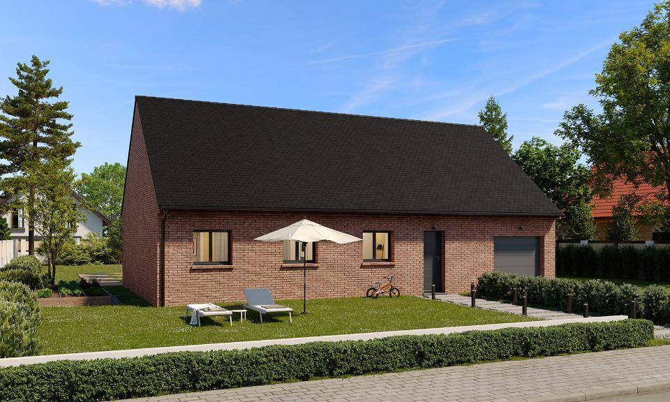 Programme terrain + maison à Feignies en Nord (59) de 101 m² à vendre au prix de 208700€ - 1