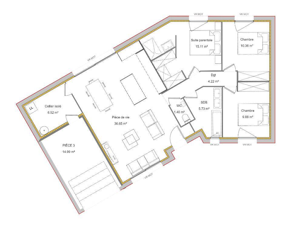 Programme terrain + maison à Lapugnoy en Pas-de-Calais (62) de 90 m² à vendre au prix de 220000€ - 4