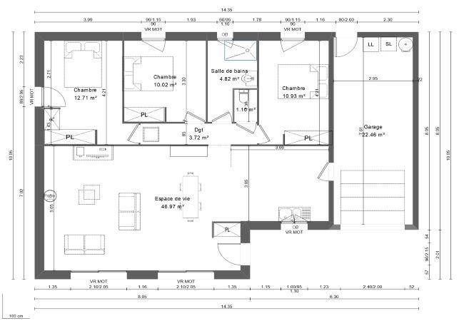 Programme terrain + maison à Nonant en Calvados (14) de 100 m² à vendre au prix de 214000€ - 3