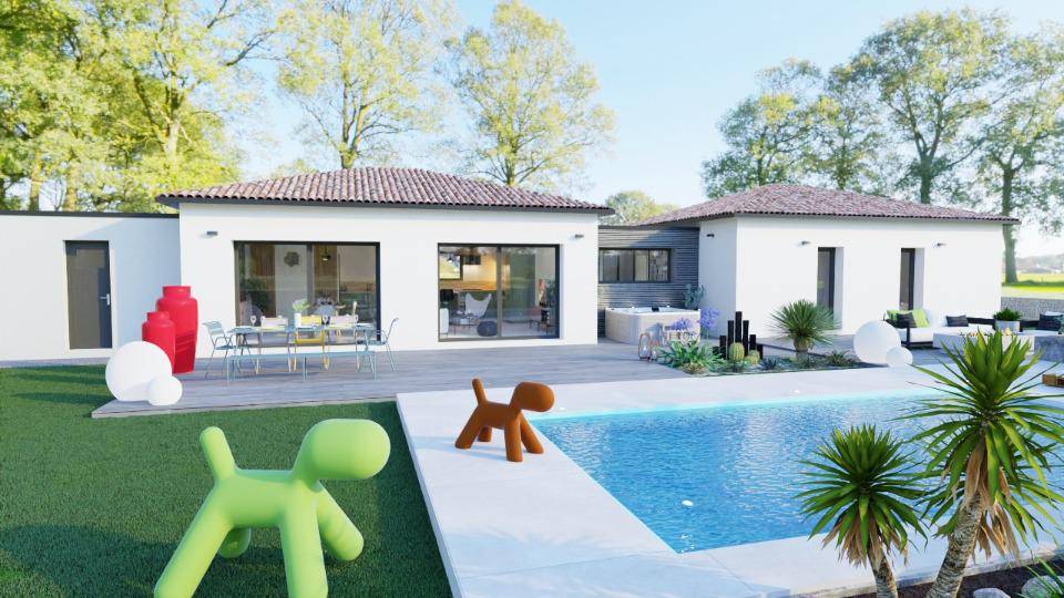 Programme terrain + maison à Vagnas en Ardèche (07) de 107 m² à vendre au prix de 359800€ - 1