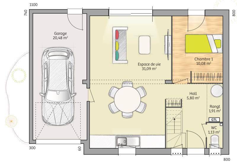 Programme terrain + maison à Longchamps en Eure (27) de 76 m² à vendre au prix de 165250€ - 4