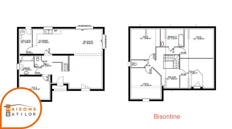 Programme terrain + maison à Champvans en Jura (39) de 149 m² à vendre au prix de 227980€ - 4