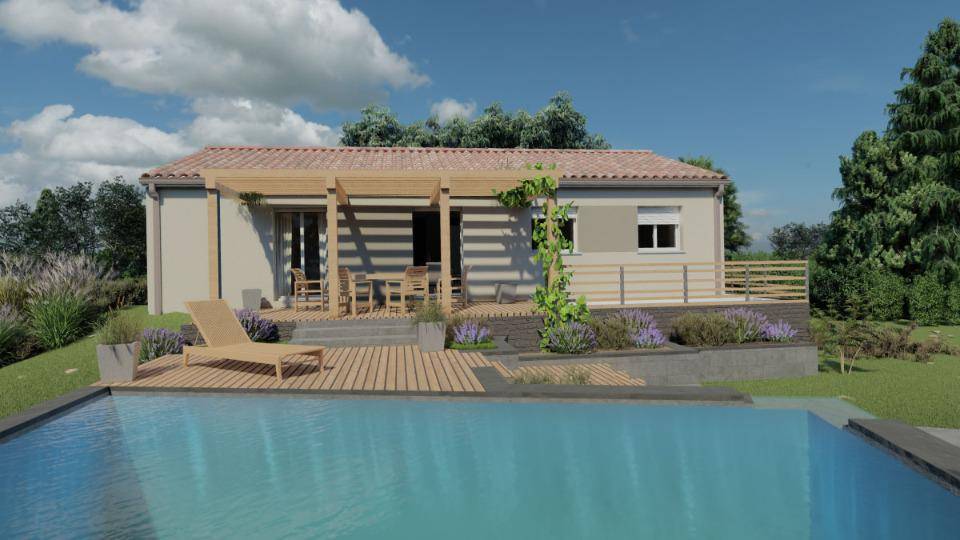 Programme terrain + maison à Arzacq-Arraziguet en Pyrénées-Atlantiques (64) de 80 m² à vendre au prix de 207000€ - 2