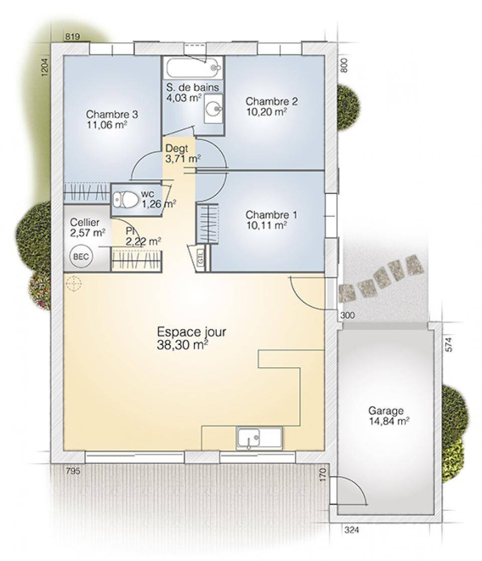 Programme terrain + maison à Rigarda en Pyrénées-Orientales (66) de 83 m² à vendre au prix de 267500€ - 4
