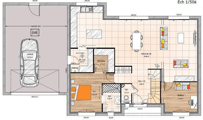 Programme terrain + maison à Toutlemonde en Maine-et-Loire (49) de 129 m² à vendre au prix de 336500€ - 4