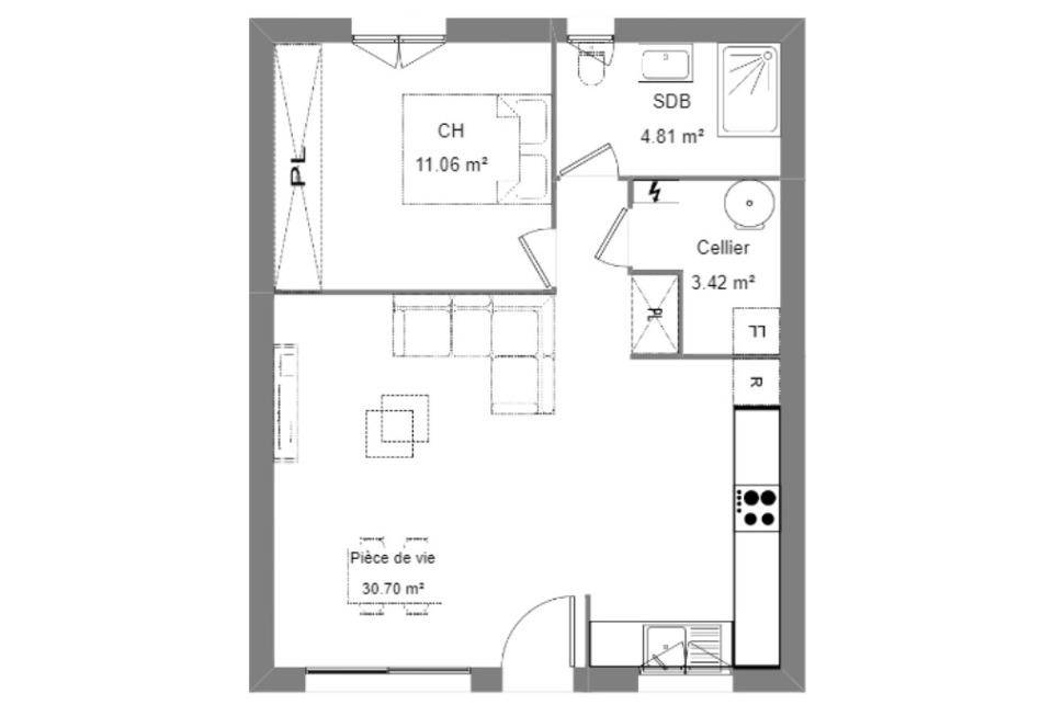 Programme terrain + maison à Montady en Hérault (34) de 50 m² à vendre au prix de 195000€ - 4