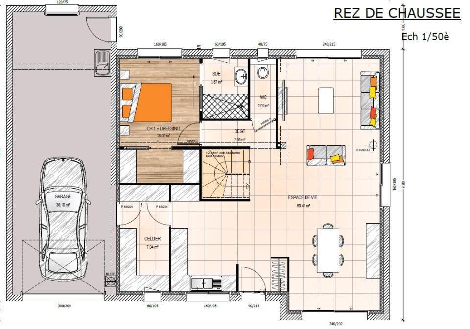 Programme terrain + maison à Huillé-Lézigné en Maine-et-Loire (49) de 120 m² à vendre au prix de 278100€ - 4