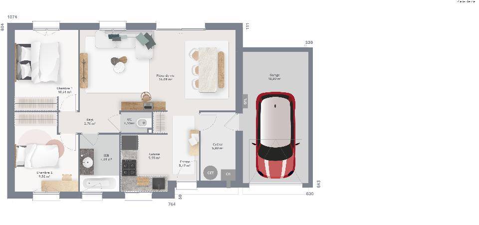 Programme terrain + maison à Le Breuil-en-Auge en Calvados (14) de 70 m² à vendre au prix de 229523€ - 4
