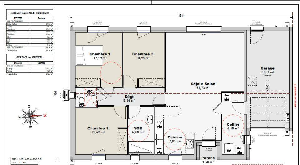 Programme terrain + maison à Tesson en Charente-Maritime (17) de 94 m² à vendre au prix de 216000€ - 4