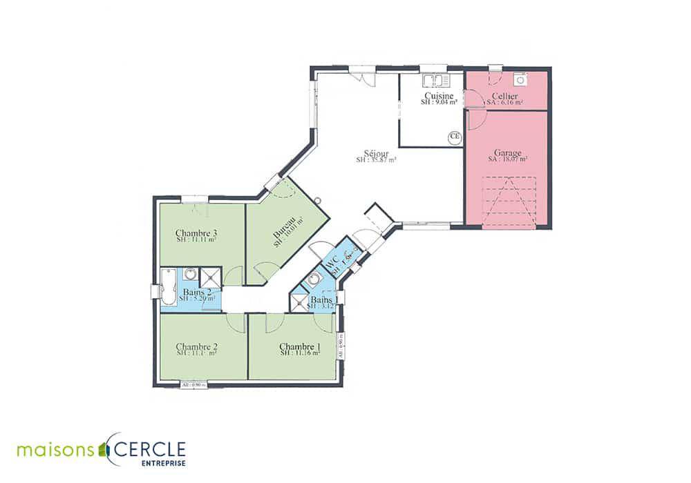 Programme terrain + maison à Domérat en Allier (03) de 105 m² à vendre au prix de 233865€ - 4