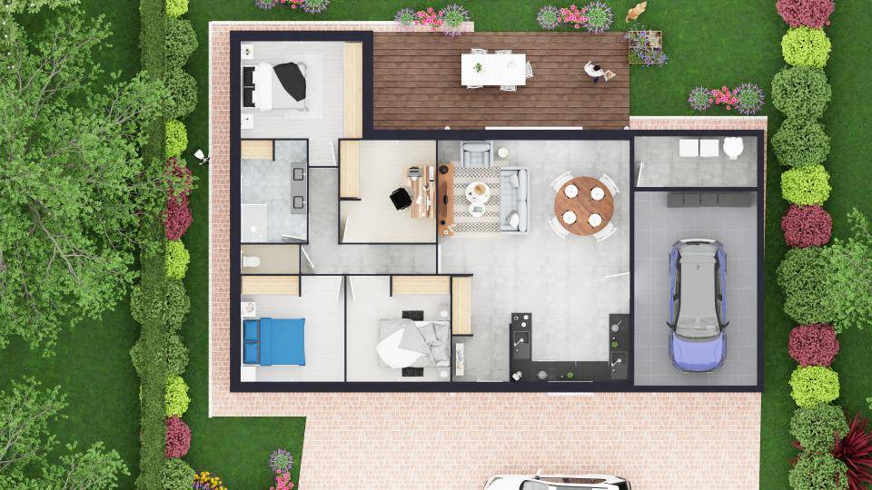 Programme terrain + maison à Saint-Germain-du-Puy en Cher (18) de 104 m² à vendre au prix de 223900€ - 4