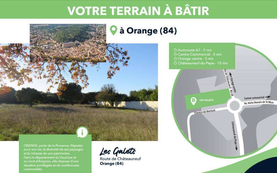 Terrain seul à Orange en Vaucluse (84) de 648 m² à vendre au prix de 139900€ - 4