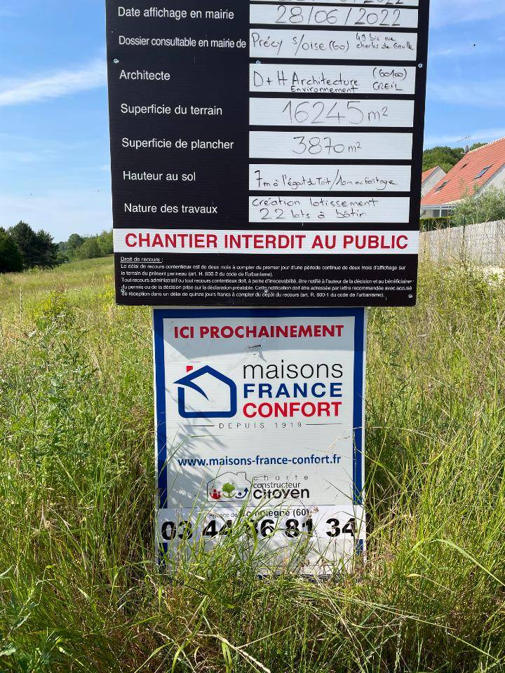 Terrain seul à Précy-sur-Oise en Oise (60) de 670 m² à vendre au prix de 156000€ - 2