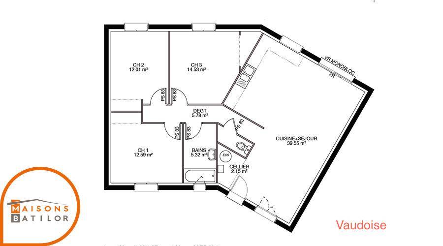 Programme terrain + maison à Navenne en Haute-Saône (70) de 93 m² à vendre au prix de 293260€ - 4