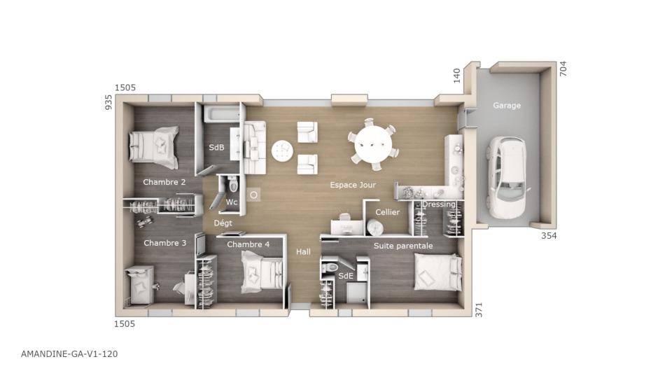 Programme terrain + maison à Digne-les-Bains en Alpes-de-Haute-Provence (04) de 120 m² à vendre au prix de 305000€ - 4