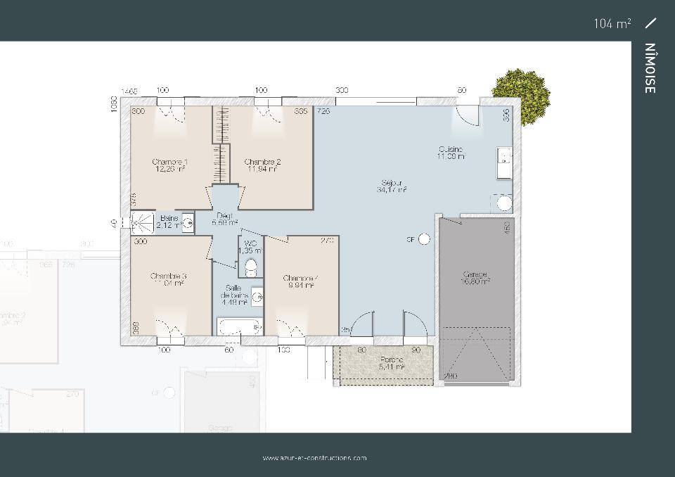 Programme terrain + maison à Aubignosc en Alpes-de-Haute-Provence (04) de 76 m² à vendre au prix de 228750€ - 3