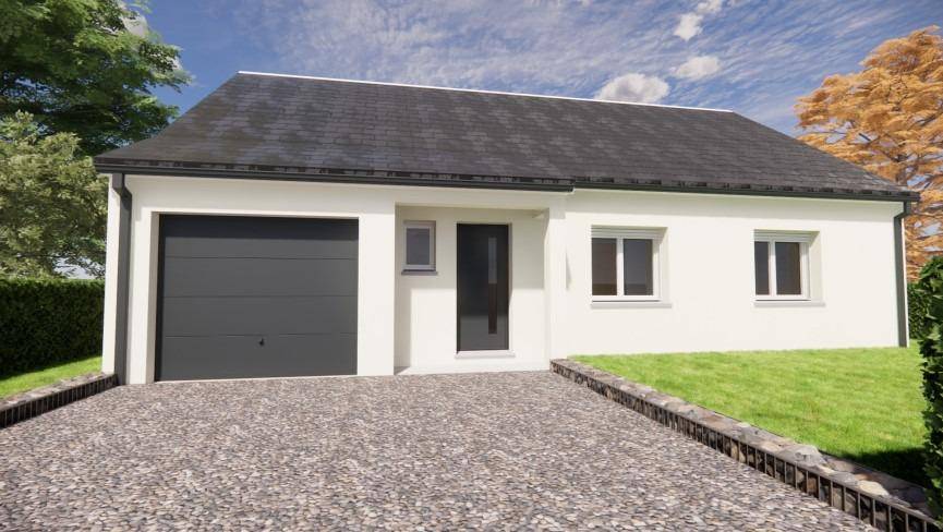 Programme terrain + maison à Domfront en Poiraie en Orne (61) de 85 m² à vendre au prix de 186560€ - 1