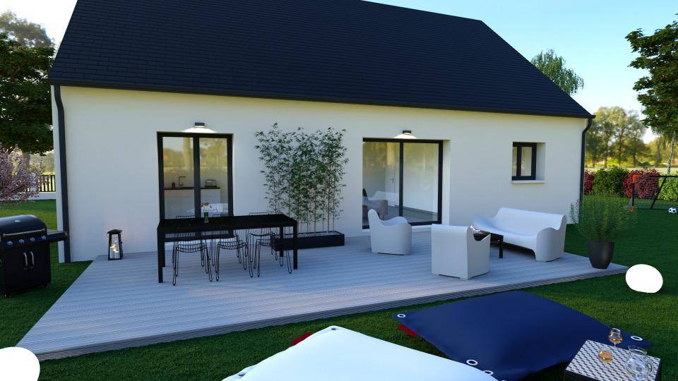 Programme terrain + maison à Saint-Flovier en Indre-et-Loire (37) de 80 m² à vendre au prix de 171000€ - 2