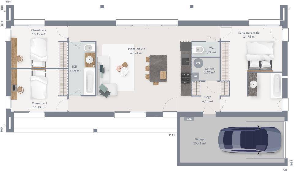 Programme terrain + maison à Chavigny-Bailleul en Eure (27) de 95 m² à vendre au prix de 320148€ - 4