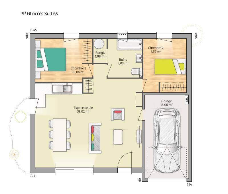 Programme terrain + maison à Éterville en Calvados (14) de 65 m² à vendre au prix de 220000€ - 4