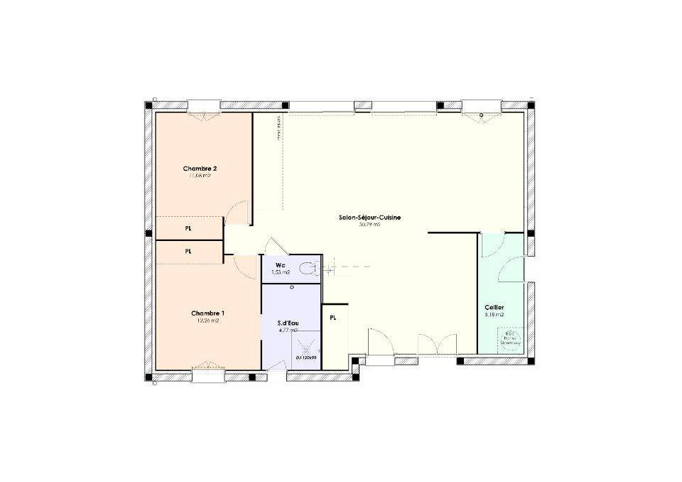 Programme terrain + maison à Chenonceaux en Indre-et-Loire (37) de 85 m² à vendre au prix de 229750€ - 3