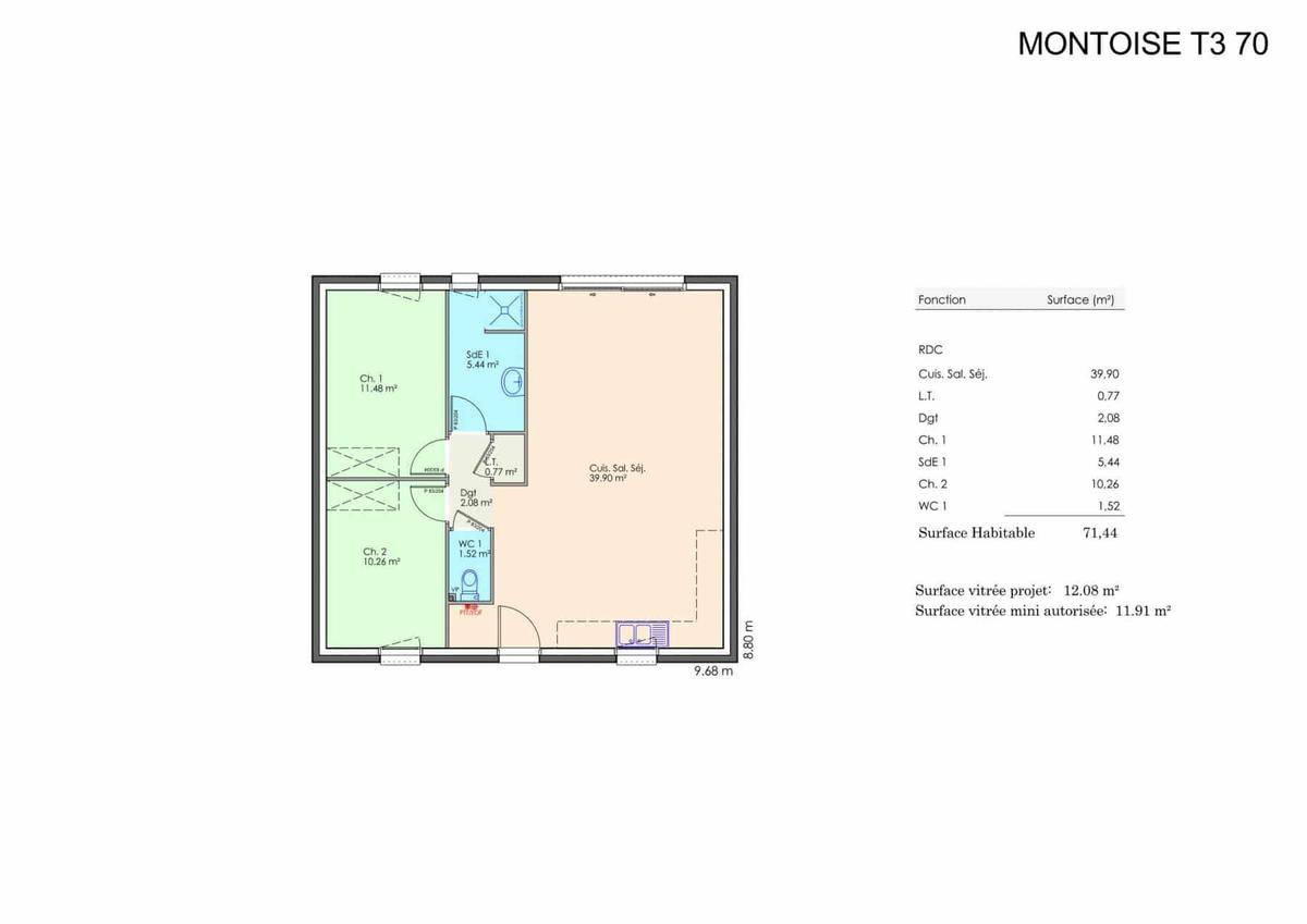 Programme terrain + maison à Vendrennes en Vendée (85) de 90 m² à vendre au prix de 161744€ - 4