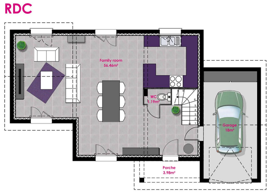 Programme terrain + maison à Saint-Georges-de-Reneins en Rhône (69) de 97 m² à vendre au prix de 355000€ - 2
