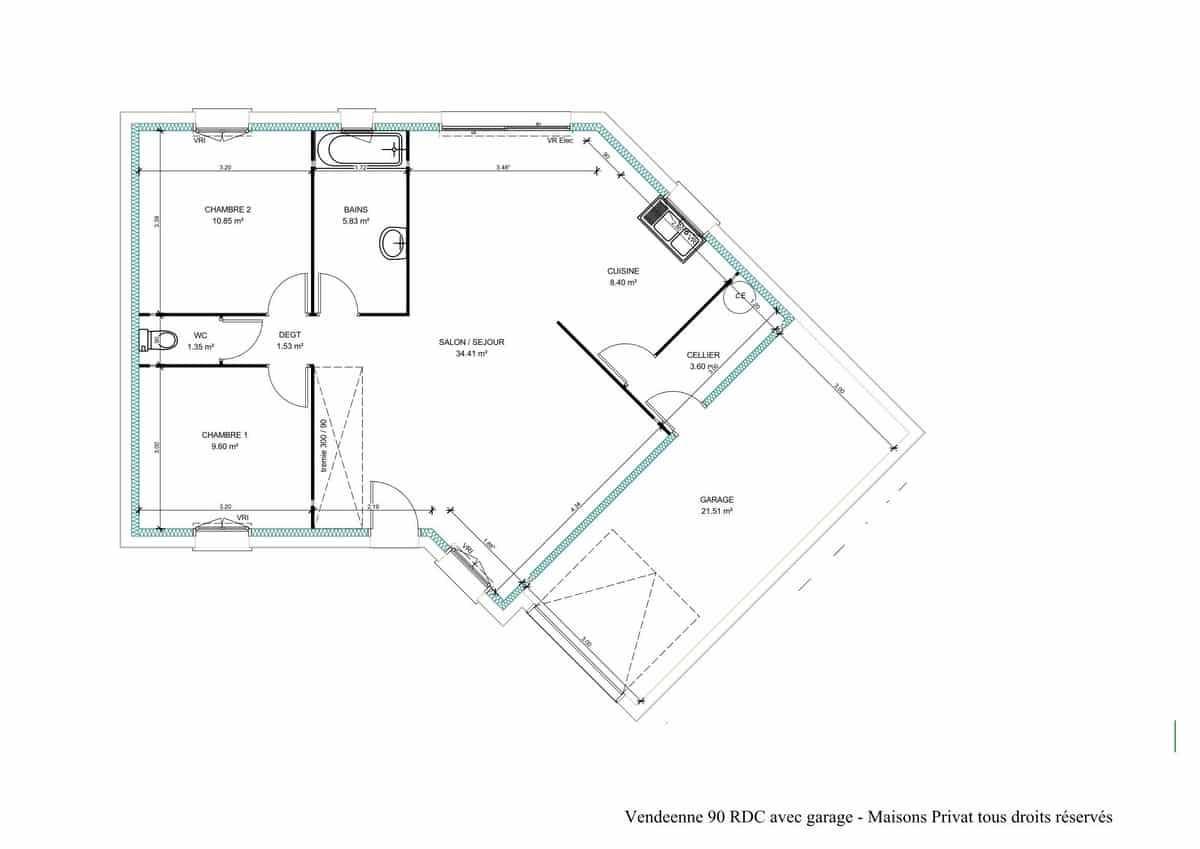Programme terrain + maison à La Jarne en Charente-Maritime (17) de 110 m² à vendre au prix de 348709€ - 4