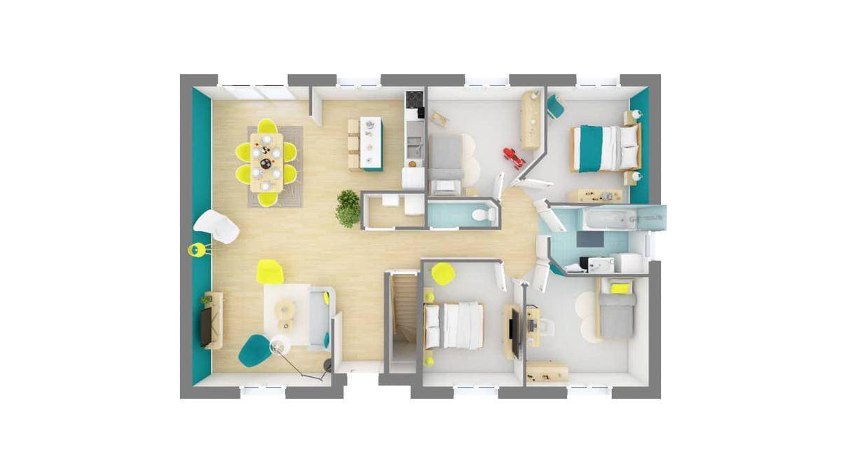 Programme terrain + maison à La Chapelle-Montlinard en Cher (18) de 79 m² à vendre au prix de 152198€ - 4