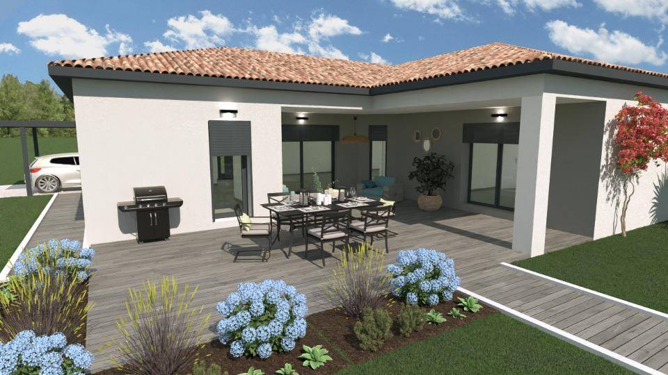 Programme terrain + maison à Saint-Paul-le-Jeune en Ardèche (07) de 106 m² à vendre au prix de 308000€ - 1