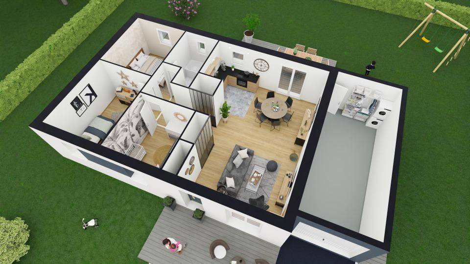 Programme terrain + maison à Lisors en Eure (27) de 70 m² à vendre au prix de 198702€ - 2