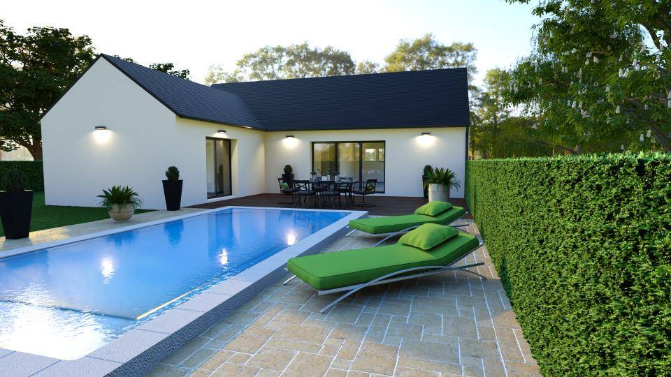 Programme terrain + maison à Saint-Flovier en Indre-et-Loire (37) de 110 m² à vendre au prix de 235250€ - 2