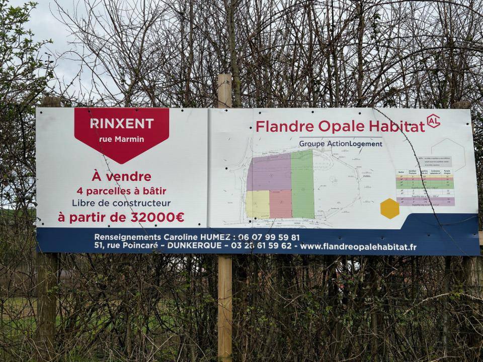 Terrain seul à Rinxent en Pas-de-Calais (62) de 500 m² à vendre au prix de 32000€ - 1
