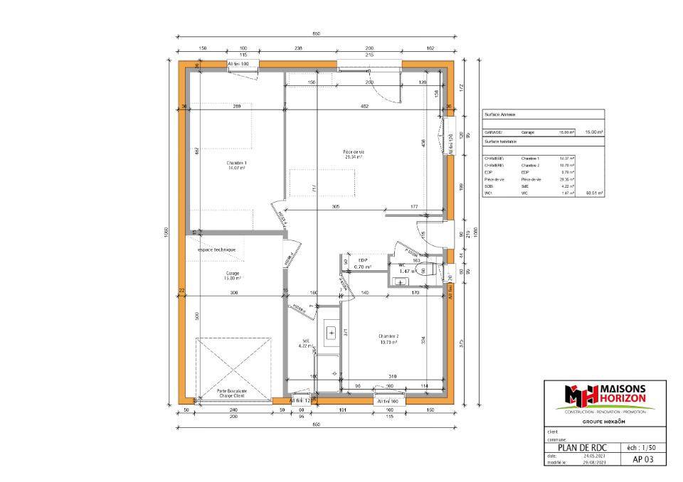 Programme terrain + maison à Lorry-Mardigny en Moselle (57) de 58 m² à vendre au prix de 209999€ - 3
