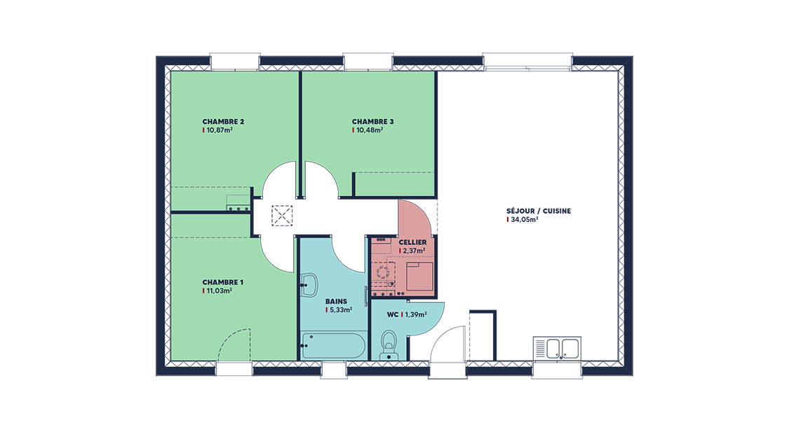 Programme terrain + maison à La Guerche-sur-l'Aubois en Cher (18) de 79 m² à vendre au prix de 133790€ - 4